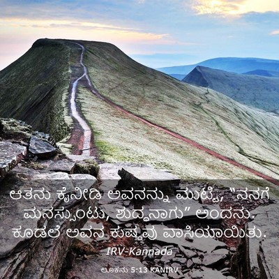 Picture 03 - ಲೂಕನು 5:13 KANIRV - ಆತನು ಕೈನೀಡಿ - Bible Verse Picture