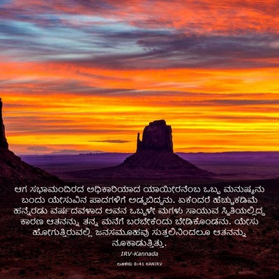 Picture 03 - ಲೂಕನು 8:41 KANIRV - ಆಗ ಸಭಾಮಂದಿರದ - Bible Verse Picture