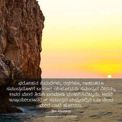 Picture 03 - ವಿಮೋಚನಕಾಂಡ 15:19 KANIRV - ಫರೋಹನ ಕುದುರೆಗಳು, - Bible Verse Picture
