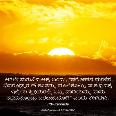 Picture 03 - ವಿಮೋಚನಕಾಂಡ 2:7 KANIRV - ಆಗಲೇ ಮಗುವಿನ ಅಕ್ಕ - Bible Verse Picture