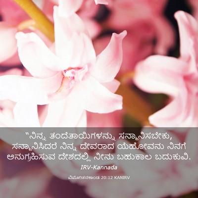 Picture 03 - ವಿಮೋಚನಕಾಂಡ 20:12 KANIRV - “ನಿನ್ನ - Bible Verse Picture
