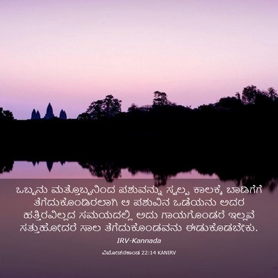 Picture 03 - ವಿಮೋಚನಕಾಂಡ 22:14 KANIRV - ಒಬ್ಬನು - Bible Verse Picture