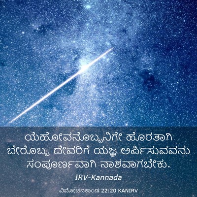 Picture 03 - ವಿಮೋಚನಕಾಂಡ 22:20 KANIRV - ಯೆಹೋವನೊಬ್ಬನಿಗೇ - Bible Verse Picture