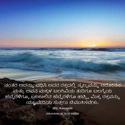 Picture 03 - ವಿಮೋಚನಕಾಂಡ 29:20 KANIRV - ನಂತರ ಅದನ್ನು ವಧಿಸಿ - Bible Verse Picture