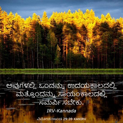 Picture 03 - ವಿಮೋಚನಕಾಂಡ 29:39 KANIRV - ಅವುಗಳಲ್ಲಿ ಒಂದನ್ನು - Bible Verse Picture