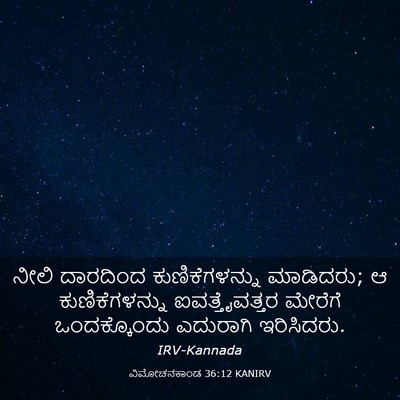 Picture 03 - ವಿಮೋಚನಕಾಂಡ 36:12 KANIRV - ನೀಲಿ ದಾರದಿಂದ - Bible Verse Picture