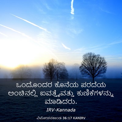 Picture 03 - ವಿಮೋಚನಕಾಂಡ 36:17 KANIRV - ಒಂದೊಂದರ ಕೊನೆಯ - Bible Verse Picture