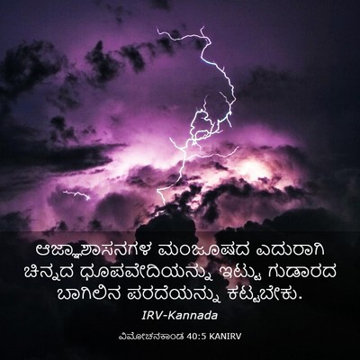 Picture 03 - ವಿಮೋಚನಕಾಂಡ 40:5 KANIRV - ಆಜ್ಞಾಶಾಸನಗಳ - Bible Verse Picture