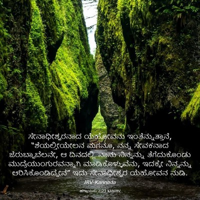 Picture 03 - ಹಗ್ಗಾಯನು 2:23 KANIRV - ಸೇನಾಧೀಶ್ವರನಾದ - Bible Verse Picture