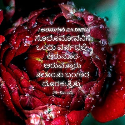Picture 04 - 1 ಅರಸುಗಳು 10:14 KANIRV - ಸೊಲೊಮೋನನಿಗೆ ಒಂದು - Bible Verse Picture