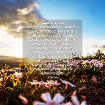 Picture 04 - 1 ಅರಸುಗಳು 20:34 KANIRV - ಬೆನ್ಹದದನು ಅವನಿಗೆ, - Bible Verse Picture