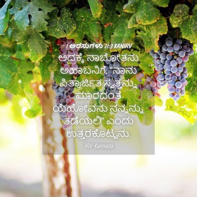 Picture 04 - 1 ಅರಸುಗಳು 21:3 KANIRV - ಅದಕ್ಕೆ ನಾಬೋತನು - Bible Verse Picture