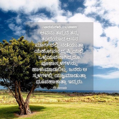 Picture 04 - 1 ಅರಸುಗಳು 22:43 KANIRV - ಅವನು ತಪ್ಪದೆ ತನ್ನ - Bible Verse Picture