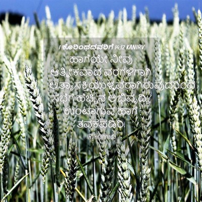 Picture 04 - 1 ಕೊರಿಂಥದವರಿಗೆ 14:12 KANIRV - ಹಾಗೆಯೇ ನೀವು - Bible Verse Picture
