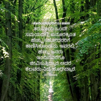 Picture 04 - 1 ಕೊರಿಂಥದವರಿಗೆ 15:6 KANIRV - ತರುವಾಯ ಒಂದೇ - Bible Verse Picture