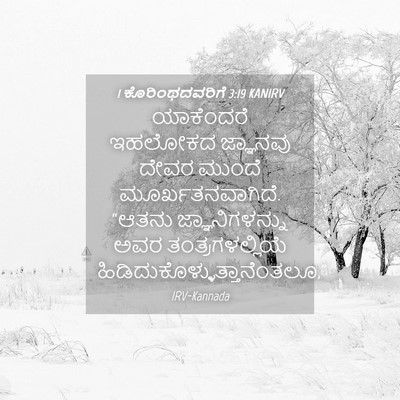 Picture 04 - 1 ಕೊರಿಂಥದವರಿಗೆ 3:19 KANIRV - ಯಾಕೆಂದರೆ ಇಹಲೋಕದ - Bible Verse Picture