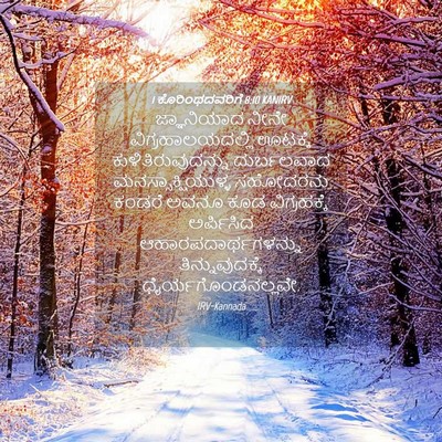 Picture 04 - 1 ಕೊರಿಂಥದವರಿಗೆ 8:10 KANIRV - ಜ್ಞಾನಿಯಾದ ನೀನೇ - Bible Verse Picture