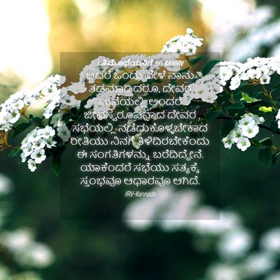 Picture 04 - 1 ತಿಮೊಥೆಯನಿಗೆ 3:15 KANIRV - ಆದರೆ ಒಂದು ವೇಳೆ - Bible Verse Picture