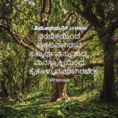 Picture 04 - 1 ತಿಮೊಥೆಯನಿಗೆ 3:9 KANIRV - ನಂಬಿಕೆಯಿಂದ - Bible Verse Picture