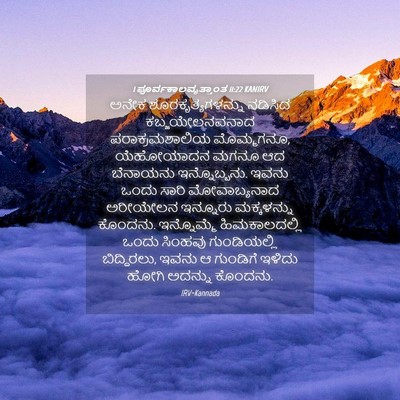 Picture 04 - 1 ಪೂರ್ವಕಾಲವೃತ್ತಾಂತ 11:22 KANIRV - ಅನೇಕ - Bible Verse Picture