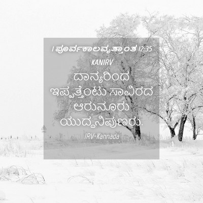 Picture 04 - 1 ಪೂರ್ವಕಾಲವೃತ್ತಾಂತ 12:35 KANIRV - ದಾನ್ಯರಿಂದ - Bible Verse Picture