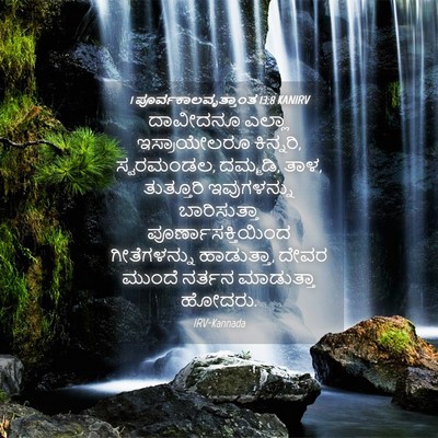 Picture 04 - 1 ಪೂರ್ವಕಾಲವೃತ್ತಾಂತ 13:8 KANIRV - ದಾವೀದನೂ ಎಲ್ಲಾ - Bible Verse Picture