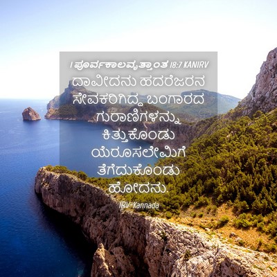Picture 04 - 1 ಪೂರ್ವಕಾಲವೃತ್ತಾಂತ 18:7 KANIRV - ದಾವೀದನು ಹದರೆಜರನ - Bible Verse Picture
