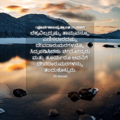 Picture 04 - 1 ಪೂರ್ವಕಾಲವೃತ್ತಾಂತ 22:4 KANIRV -  - Bible Verse Picture