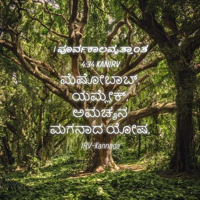 Picture 04 - 1 ಪೂರ್ವಕಾಲವೃತ್ತಾಂತ 4:34 KANIRV - ಮೆಷೋಬಾಬ್, ಯಮ್ಲೇಕ್, - Bible Verse Picture