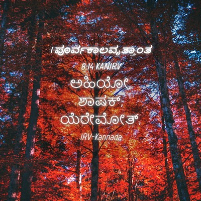 Picture 04 - 1 ಪೂರ್ವಕಾಲವೃತ್ತಾಂತ 8:14 KANIRV - ಅಹಿಯೋ, ಶಾಷಕ್, - Bible Verse Picture