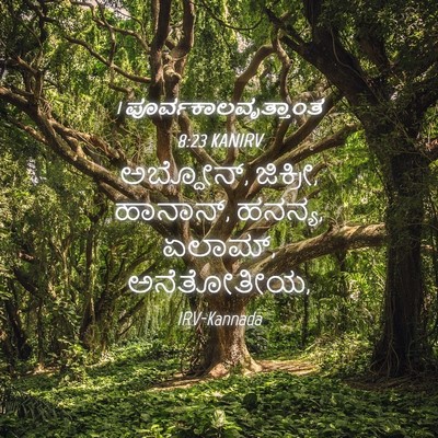 Picture 04 - 1 ಪೂರ್ವಕಾಲವೃತ್ತಾಂತ 8:23 KANIRV - ಅಬ್ದೋನ್, ಜಿಕ್ರೀ, - Bible Verse Picture