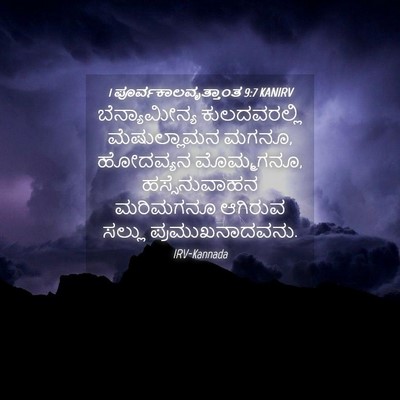 Picture 04 - 1 ಪೂರ್ವಕಾಲವೃತ್ತಾಂತ 9:7 KANIRV - ಬೆನ್ಯಾಮೀನ್ಯ - Bible Verse Picture