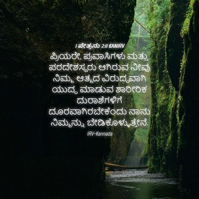 Picture 04 - 1 ಪೇತ್ರನು 2:11 KANIRV - ಪ್ರಿಯರೇ, - Bible Verse Picture