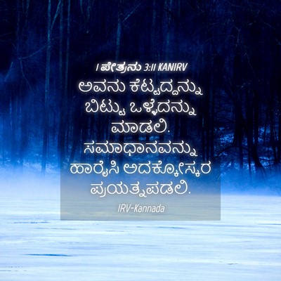 Picture 04 - 1 ಪೇತ್ರನು 3:11 KANIRV - ಅವನು ಕೆಟ್ಟದ್ದನ್ನು - Bible Verse Picture