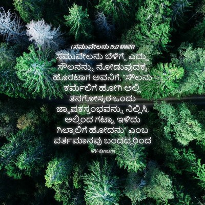 Picture 04 - 1 ಸಮುವೇಲನು 15:12 KANIRV - ಸಮುವೇಲನು ಬೆಳಿಗ್ಗೆ - Bible Verse Picture