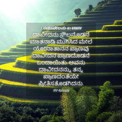 Picture 04 - 1 ಸಮುವೇಲನು 18:1 KANIRV - ದಾವೀದನು ಸೌಲನೊಡನೆ - Bible Verse Picture