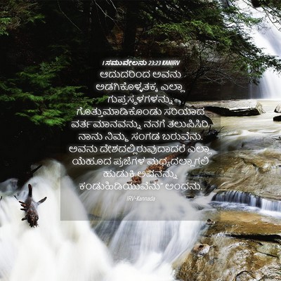Picture 04 - 1 ಸಮುವೇಲನು 23:23 KANIRV - ಆದುದರಿಂದ ಅವನು - Bible Verse Picture
