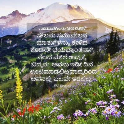 Picture 04 - 1 ಸಮುವೇಲನು 28:20 KANIRV - ಸೌಲನು ಸಮುವೇಲನ - Bible Verse Picture