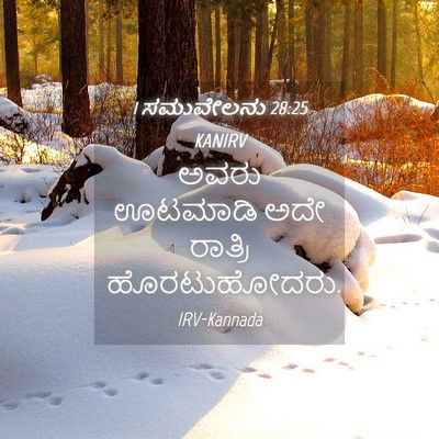 Picture 04 - 1 ಸಮುವೇಲನು 28:25 KANIRV - ಅವರು ಊಟಮಾಡಿ ಅದೇ - Bible Verse Picture