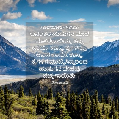 Picture 04 - 2 ಅರಸುಗಳು 4:34 KANIRV - ಅನಂತರ ಹುಡುಗನ ಮೇಲೆ - Bible Verse Picture