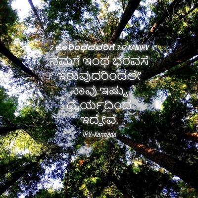Picture 04 - 2 ಕೊರಿಂಥದವರಿಗೆ 3:12 KANIRV - ನಮಗೆ ಇಂಥ ಭರವಸೆ - Bible Verse Picture