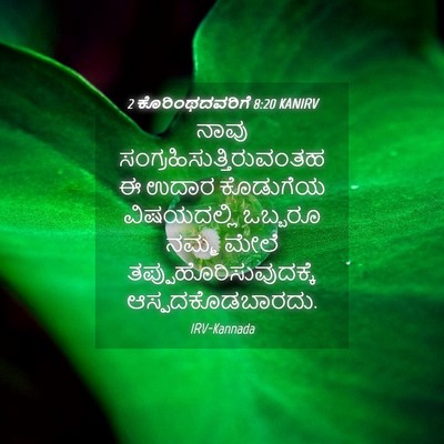 Picture 04 - 2 ಕೊರಿಂಥದವರಿಗೆ 8:20 KANIRV - ನಾವು - Bible Verse Picture