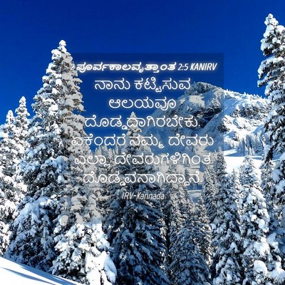 Picture 04 - 2 ಪೂರ್ವಕಾಲವೃತ್ತಾಂತ 2:5 KANIRV - ನಾನು ಕಟ್ಟಿಸುವ - Bible Verse Picture