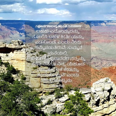 Picture 04 - 2 ಪೂರ್ವಕಾಲವೃತ್ತಾಂತ 25:19 KANIRV - ಅಹಹ! ಎದೋಮ್ಯರನ್ನು - Bible Verse Picture