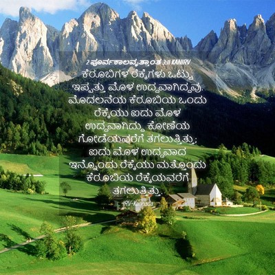 Picture 04 - 2 ಪೂರ್ವಕಾಲವೃತ್ತಾಂತ 3:11 KANIRV - ಕೆರೂಬಿಗಳ - Bible Verse Picture