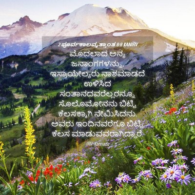 Picture 04 - 2 ಪೂರ್ವಕಾಲವೃತ್ತಾಂತ 8:8 KANIRV - ಮೊದಲಾದ ಅನ್ಯ - Bible Verse Picture