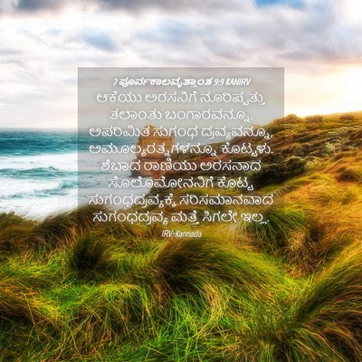 Picture 04 - 2 ಪೂರ್ವಕಾಲವೃತ್ತಾಂತ 9:9 KANIRV - ಆಕೆಯು ಅರಸನಿಗೆ - Bible Verse Picture