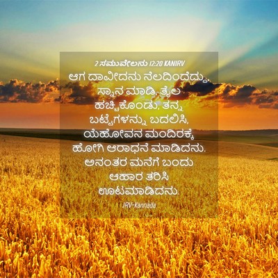 Picture 04 - 2 ಸಮುವೇಲನು 12:20 KANIRV - ಆಗ ದಾವೀದನು - Bible Verse Picture