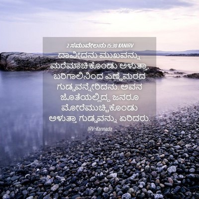Picture 04 - 2 ಸಮುವೇಲನು 15:30 KANIRV - ದಾವೀದನು ಮುಖವನ್ನು - Bible Verse Picture