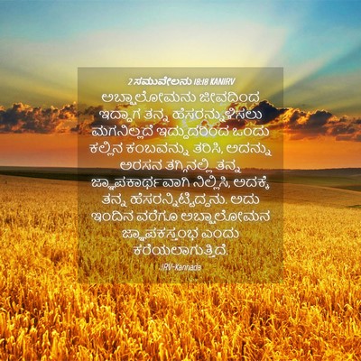 Picture 04 - 2 ಸಮುವೇಲನು 18:18 KANIRV - ಅಬ್ಷಾಲೋಮನು - Bible Verse Picture